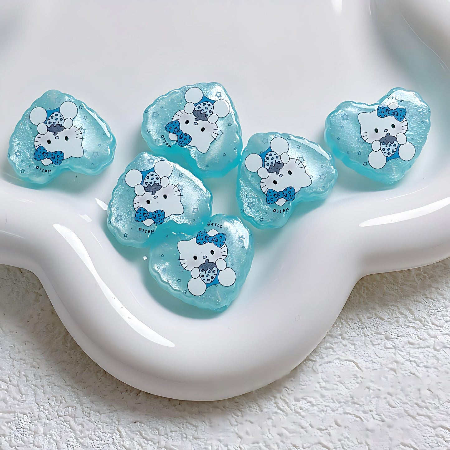 21x25mm Kawaii Cartoon Heart Focal Beads – Chunky Resin Beads for | Acrylic Bead for DIY Bracelet Keychain Jewelry Making