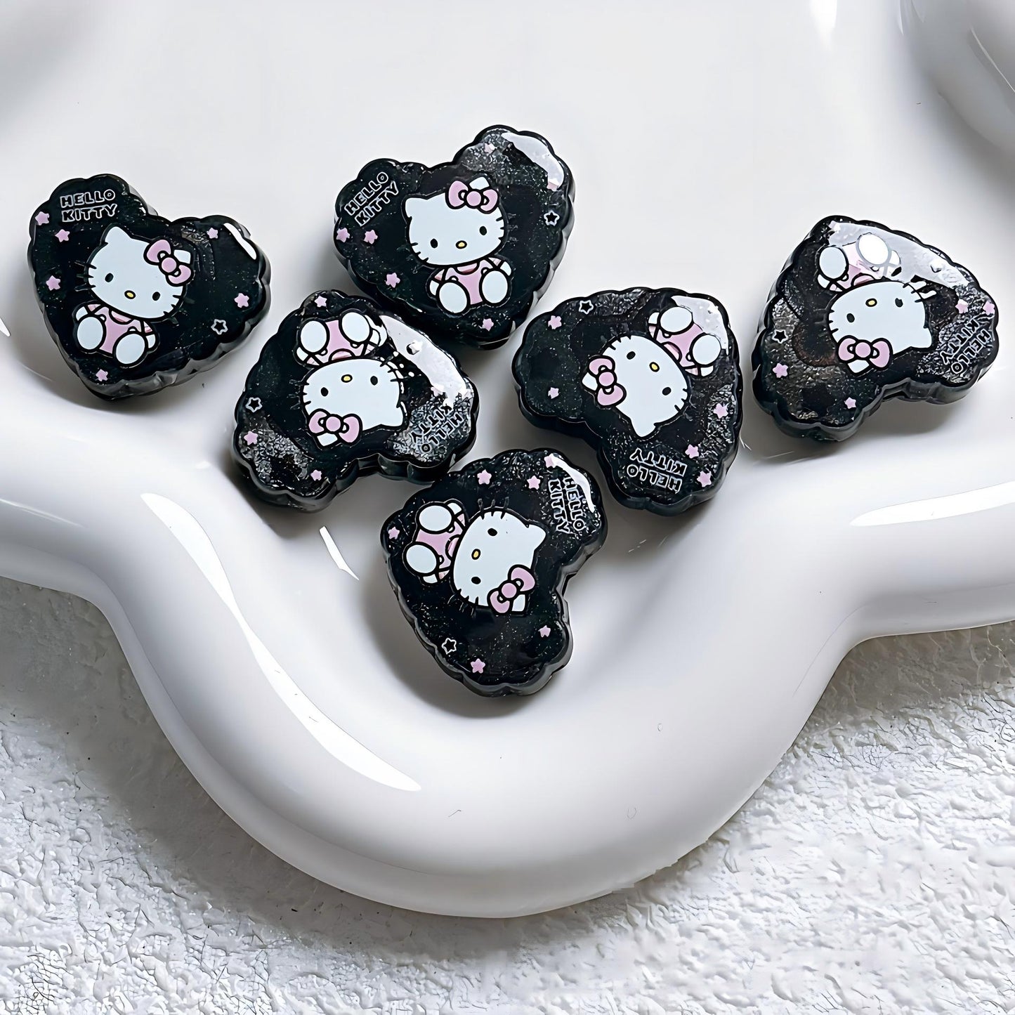21x25mm Kawaii Cartoon Heart Focal Beads – Chunky Resin Beads for | Acrylic Bead for DIY Bracelet Keychain Jewelry Making