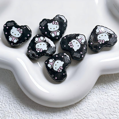 21x25mm Kawaii Cartoon Heart Focal Beads – Chunky Resin Beads for | Acrylic Bead for DIY Bracelet Keychain Jewelry Making