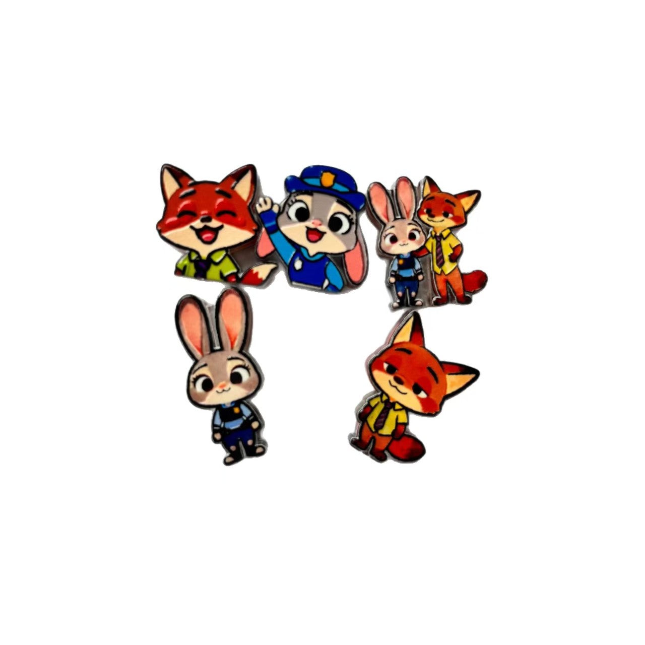 Printed Embossed Judy Rabbit, Nick Fox, Zootopia Acrylic Straight | Acrylic Bead for DIY Bracelet Keychain Jewelry Making