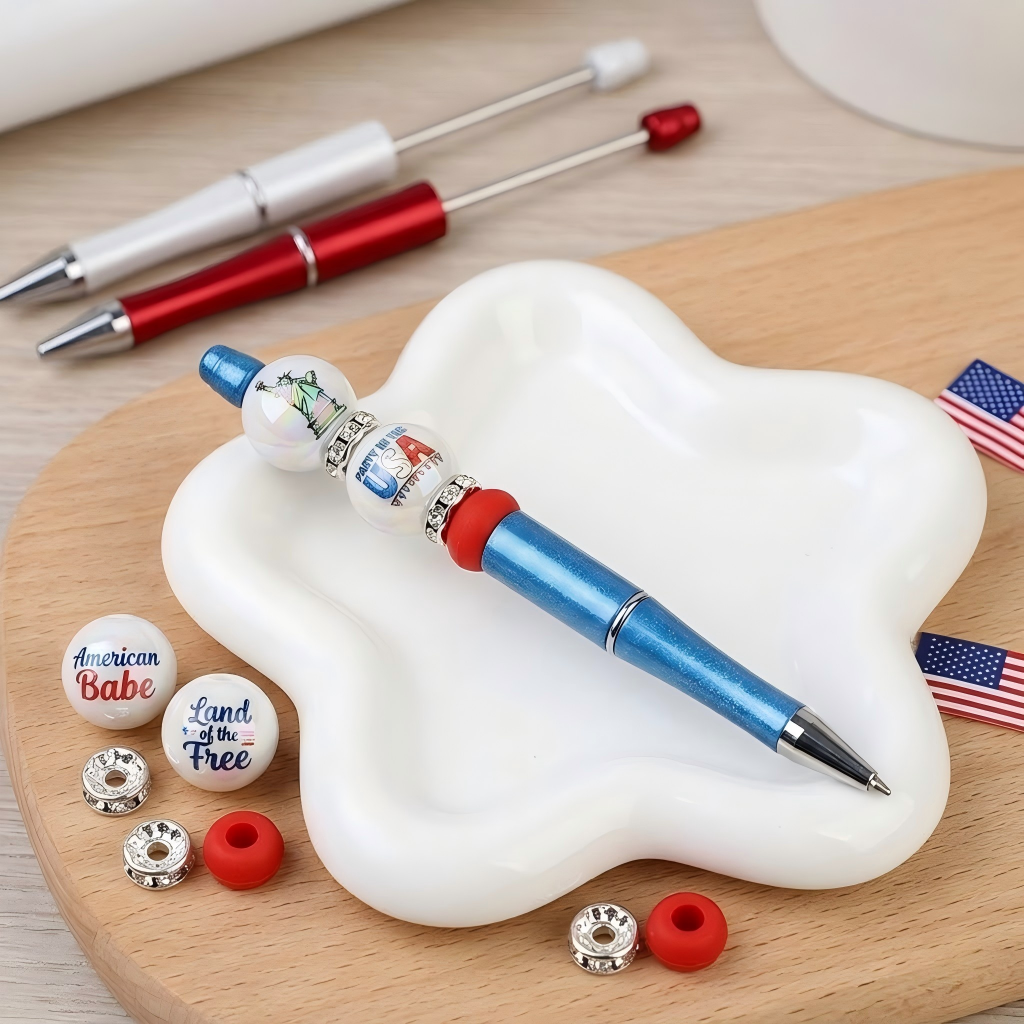 16mm Patriotic USA Theme AB Iridescent Acrylic Beads - Statue of | Acrylic Bead for DIY Bracelet Keychain Jewelry Making