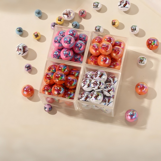 Assorted 10/12/16mm Number 67 AB Beads - Shimmering Iridescent | Acrylic Bead for DIY Bracelet Keychain Jewelry Making