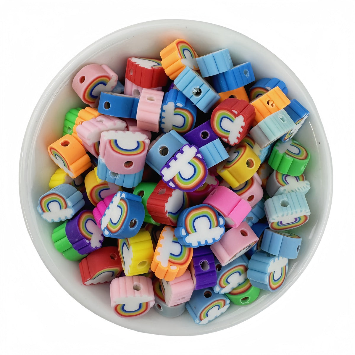 50pcs Mixed Color Cloud Polymer Clay Beads - 10mm | Clay Bead for DIY Bracelet Keychain & Boho Jewelry