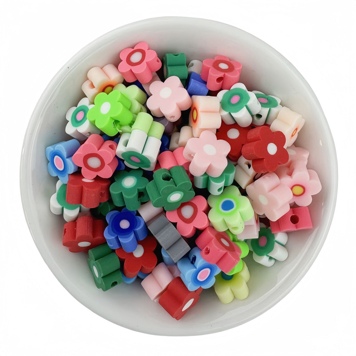 50pcs Mixed Color Huaduo Polymer Clay Beads - 10mm | Clay Bead for DIY Bracelet Keychain & Boho Jewelry