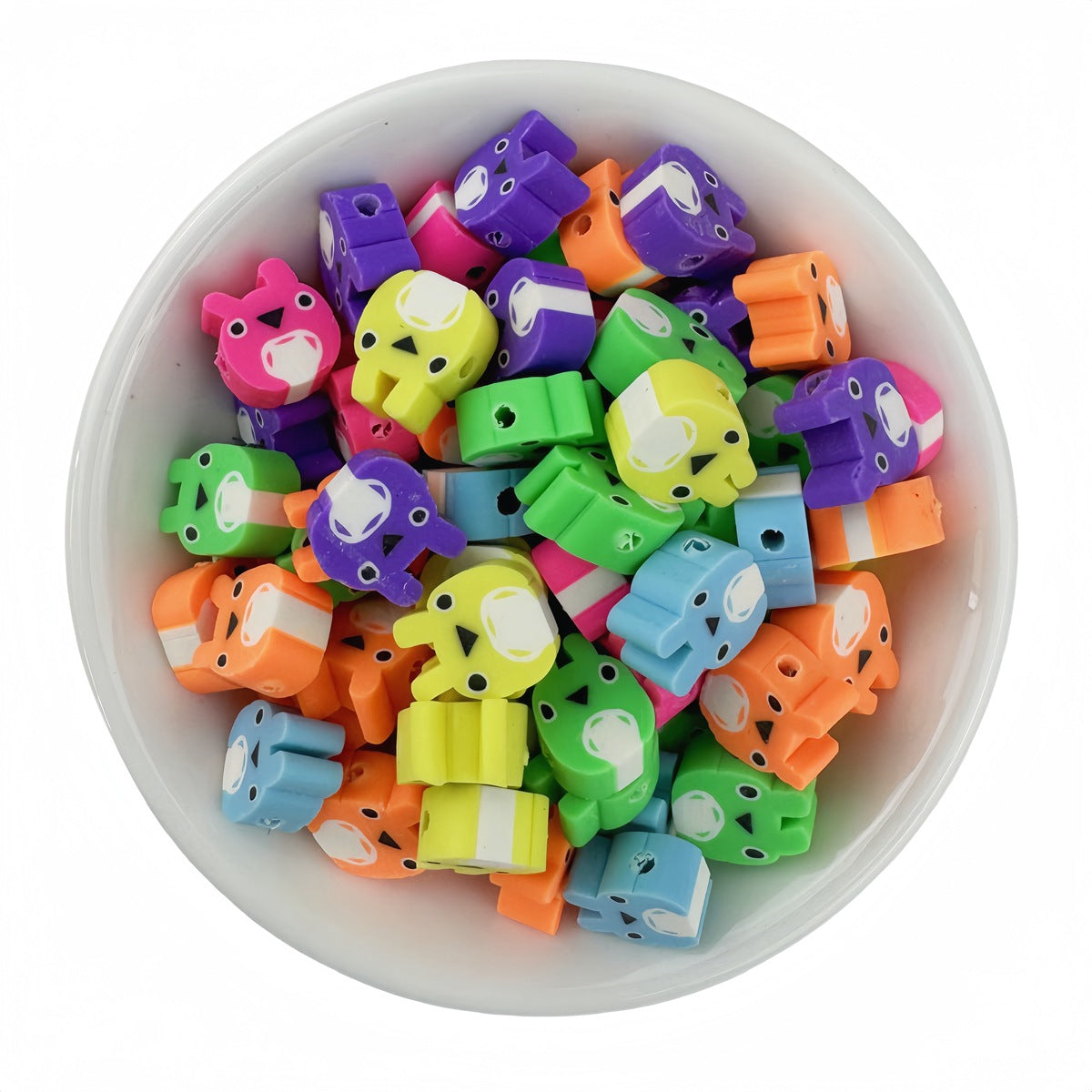 50pcs Mixed Totoro Polymer Clay Beads - 10mm | Clay Bead for DIY Bracelet Keychain & Boho Jewelry