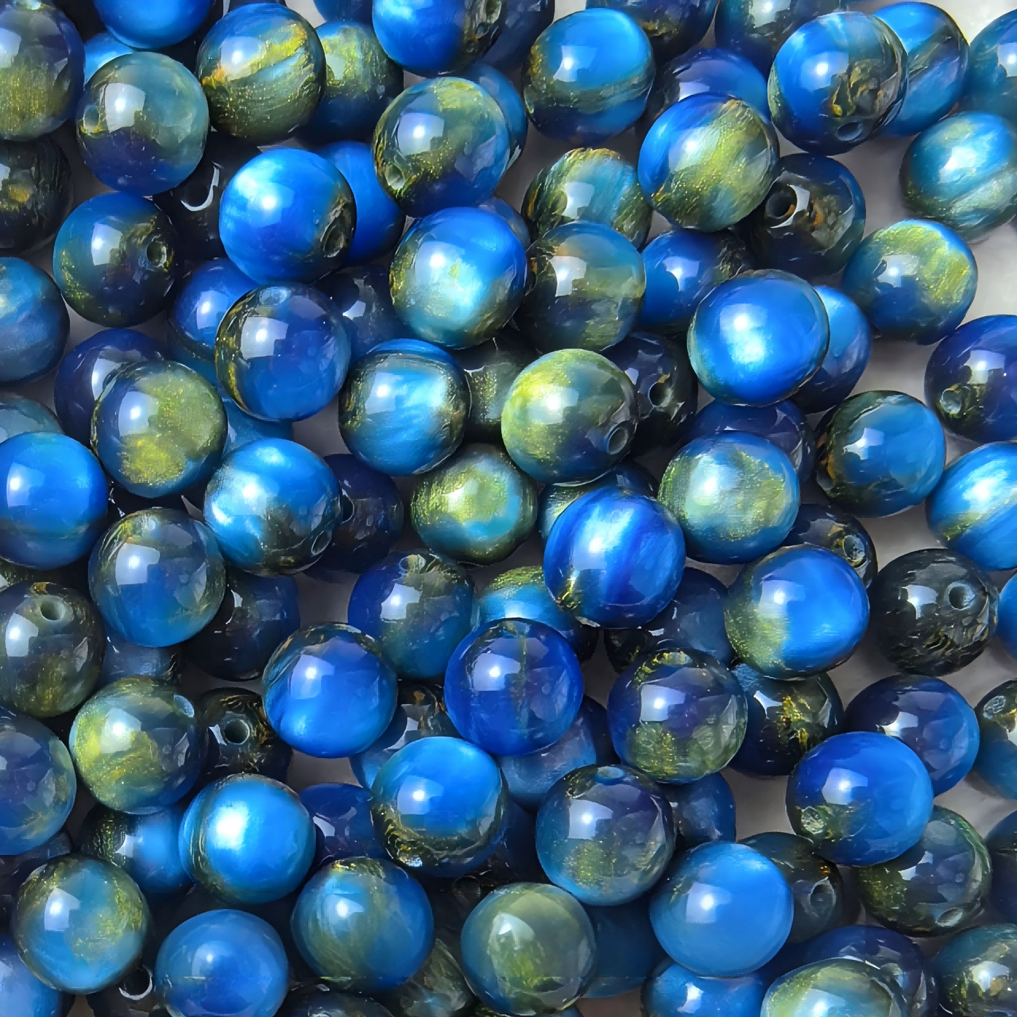 10mm Iridescent Galaxy Resin Beads, 2mm Large Hole Round Spacer | Acrylic Bead for DIY Bracelet Keychain Jewelry Making