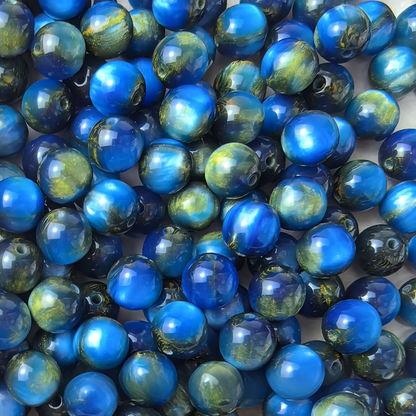 10mm Iridescent Galaxy Resin Beads, 2mm Large Hole Round Spacer | Acrylic Bead for DIY Bracelet Keychain Jewelry Making