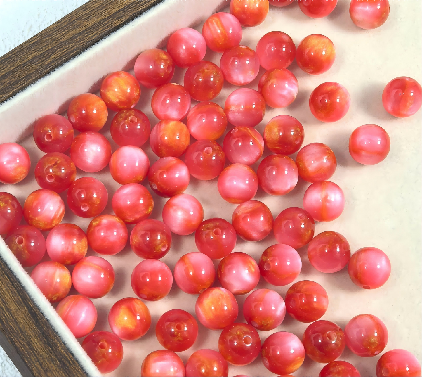 10mm Iridescent Galaxy Resin Beads, 2mm Large Hole Round Spacer | Acrylic Bead for DIY Bracelet Keychain Jewelry Making
