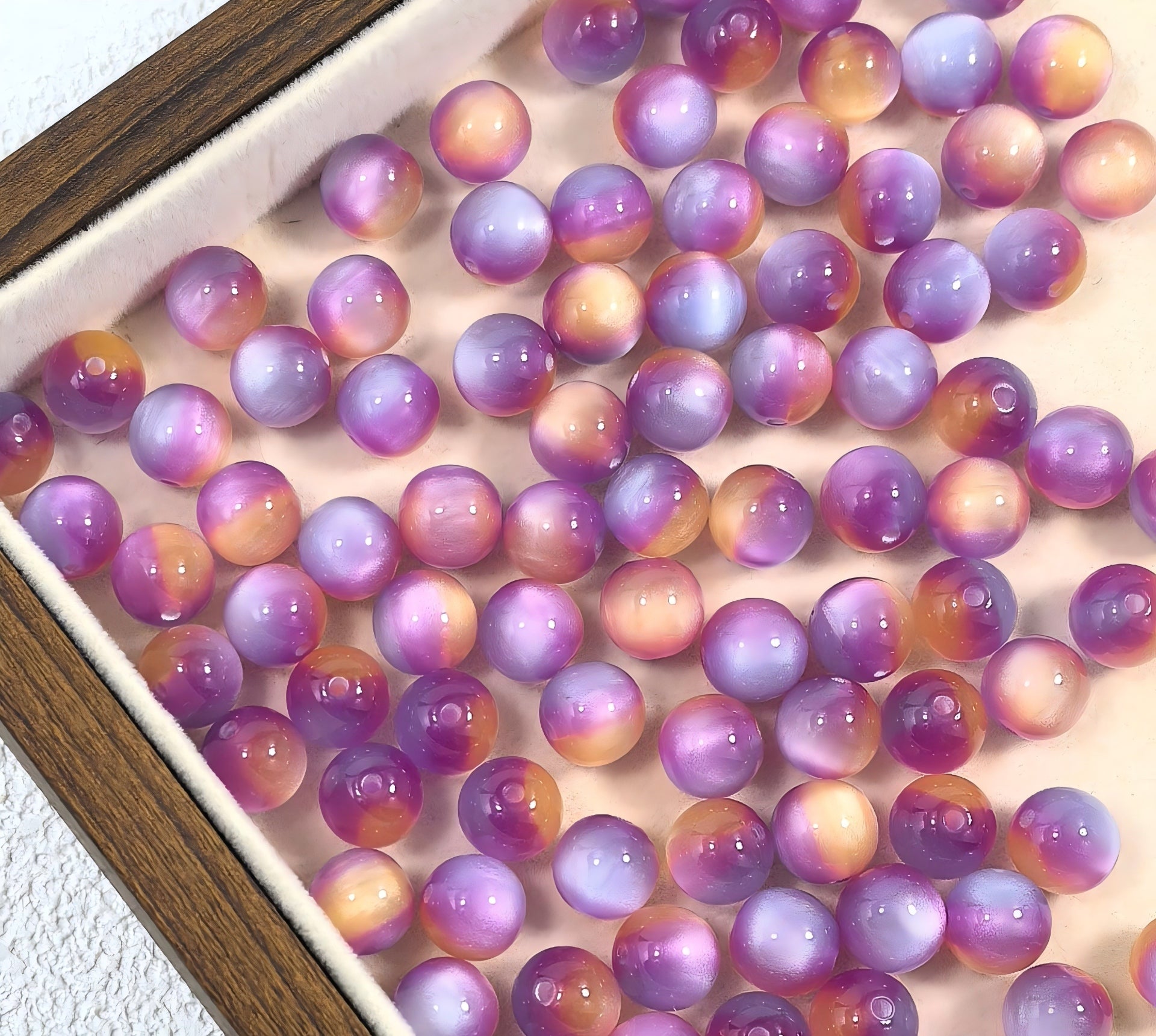 10mm Iridescent Galaxy Resin Beads, 2mm Large Hole Round Spacer | Acrylic Bead for DIY Bracelet Keychain Jewelry Making