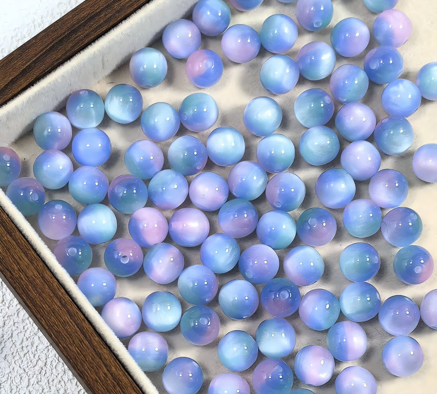 10mm Iridescent Galaxy Resin Beads, 2mm Large Hole Round Spacer | Acrylic Bead for DIY Bracelet Keychain Jewelry Making