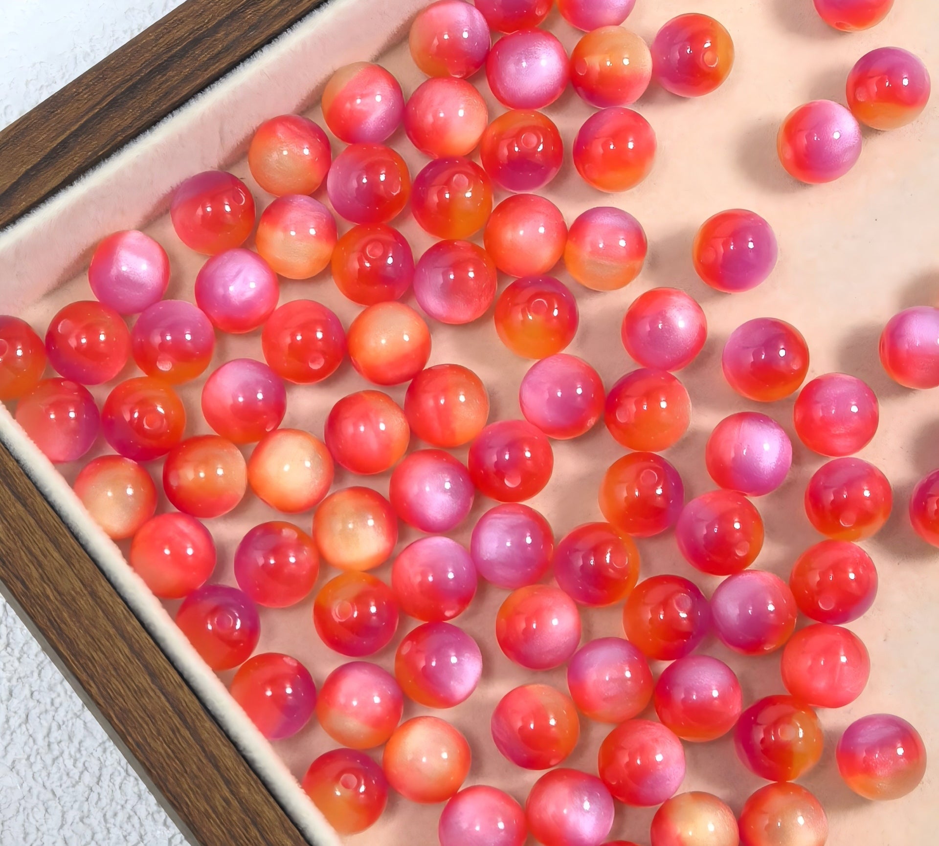 10mm Iridescent Galaxy Resin Beads, 2mm Large Hole Round Spacer | Acrylic Bead for DIY Bracelet Keychain Jewelry Making