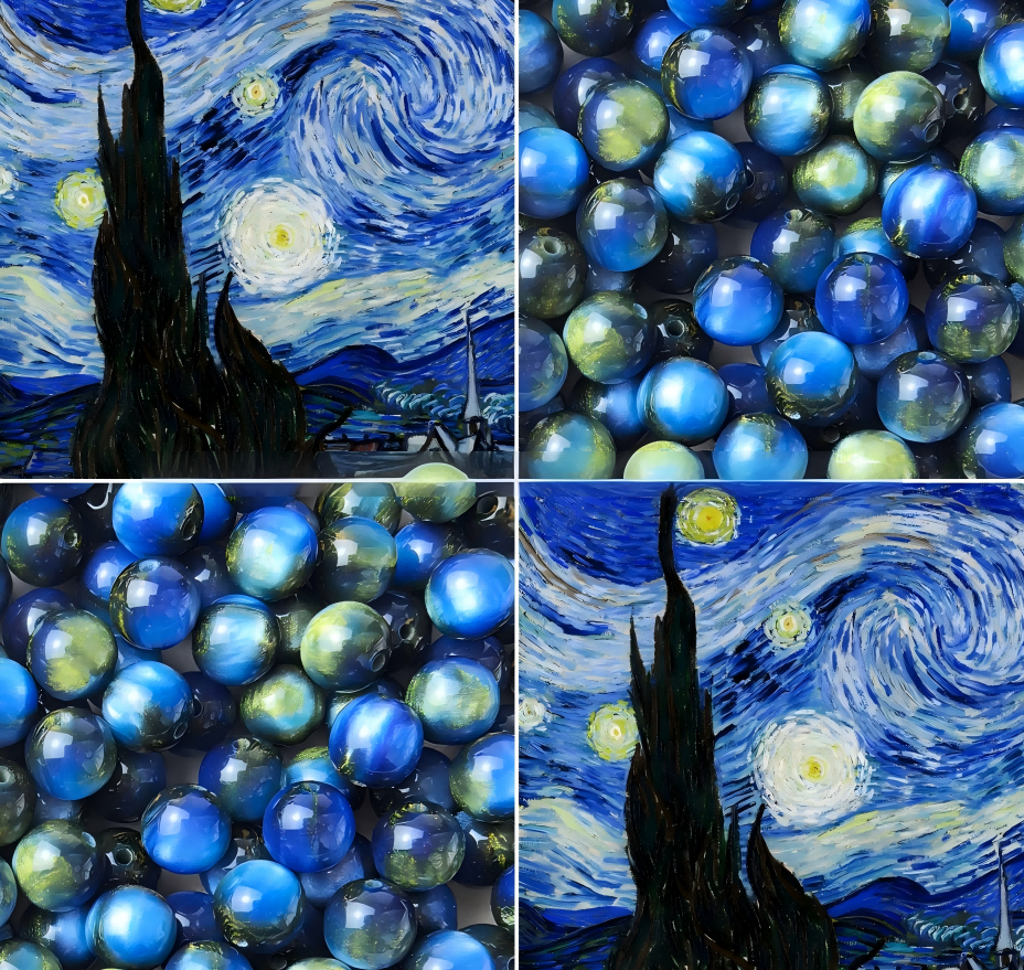 10mm Iridescent Galaxy Resin Beads, 2mm Large Hole Round Spacer | Acrylic Bead for DIY Bracelet Keychain Jewelry Making