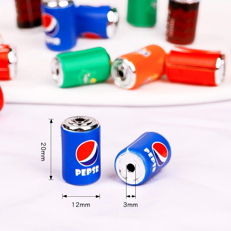 Mini Soda Can & Chocolate Bean Acrylic Beads, 12x20mm 3mm Large | Acrylic Bead for DIY Bracelet Keychain Jewelry Making