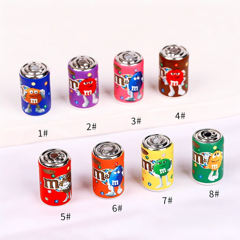 Mini Soda Can & Chocolate Bean Acrylic Beads, 12x20mm 3mm Large | Acrylic Bead for DIY Bracelet Keychain Jewelry Making