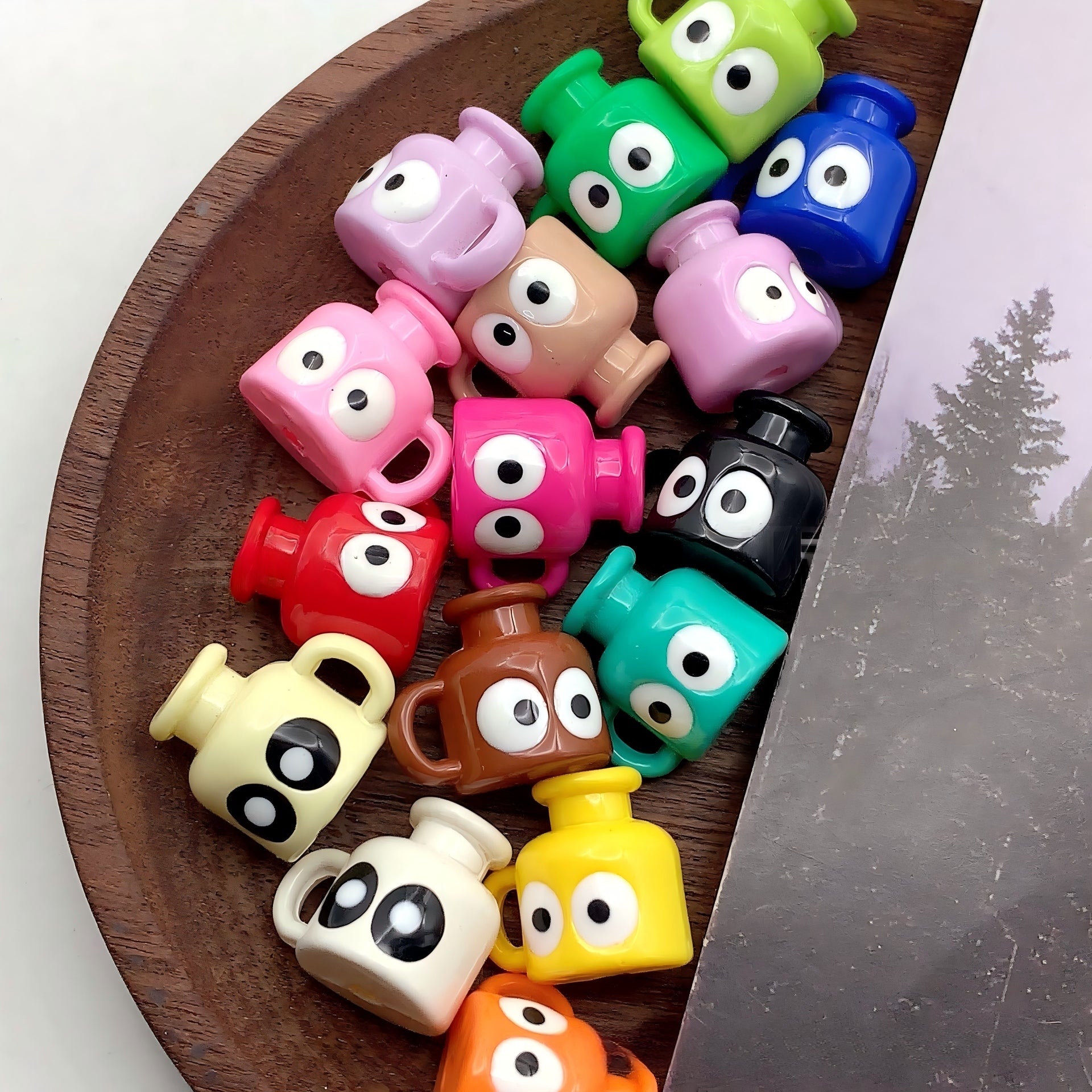 Googly Eyes Coffee Mug Acrylic Beads,  Mini Cup Spacer Beads with | Acrylic Bead for DIY Bracelet Keychain Jewelry Making