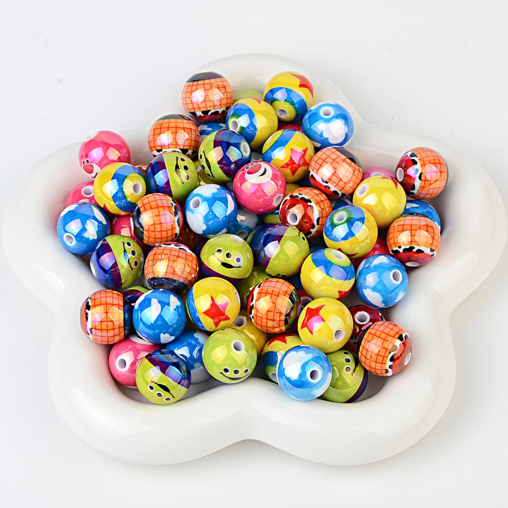 16mm Toy Story Inspired Acrylic Round Beads, Cartoon Character | Acrylic Bead for DIY Bracelet Keychain Jewelry Making