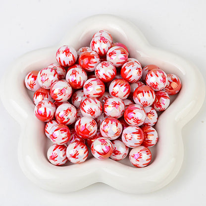 16mm Halloween Bloody Handprint Acrylic Beads, Iridescent AB Blood | Acrylic Bead for DIY Bracelet Keychain Jewelry Making