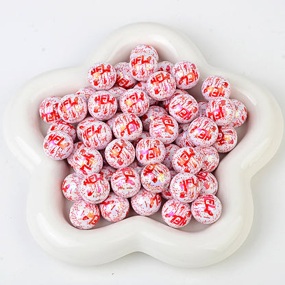 16mm Halloween Bloody Handprint Acrylic Beads, Iridescent AB Blood | Acrylic Bead for DIY Bracelet Keychain Jewelry Making