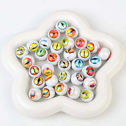 16mm Eyeball Beads Creepy Bloodshot Evil Eye Dragon Eyes Round | Acrylic Bead for DIY Bracelet Keychain Jewelry Making
