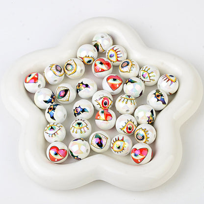 16mm Eyeball Beads Creepy Bloodshot Evil Eye Dragon Eyes Round | Acrylic Bead for DIY Bracelet Keychain Jewelry Making