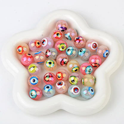 16mm Eyeball Beads Creepy Bloodshot Evil Eye Dragon Eyes Round | Acrylic Bead for DIY Bracelet Keychain Jewelry Making