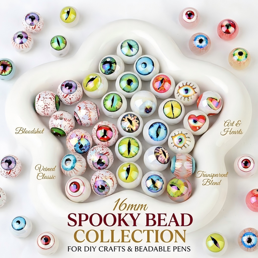 16mm Eyeball Beads Creepy Bloodshot Evil Eye Dragon Eyes Round | Acrylic Bead for DIY Bracelet Keychain Jewelry Making
