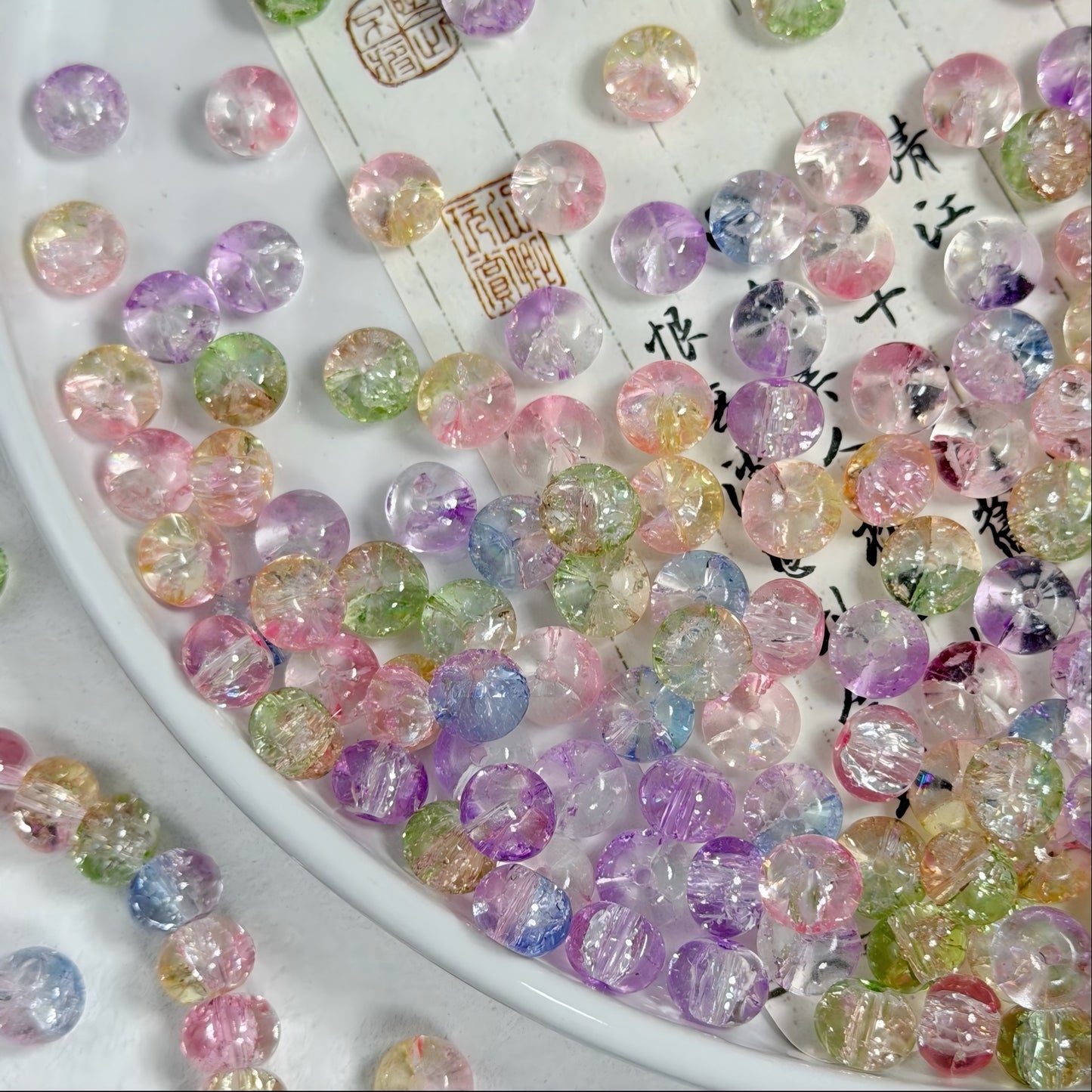 10x8mm Rondelle Faceted Crystal Glass Beads, 1.5mm Hole Wheel | Acrylic Bead for DIY Bracelet Keychain Jewelry Making