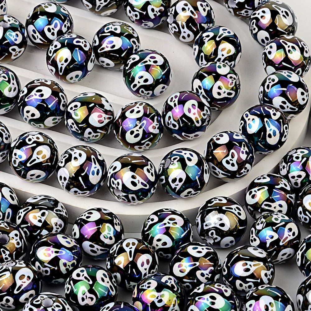16mm Halloween Ombre Bubblegum Beads, Spooky Watercolor Acrylic | Acrylic Bead for DIY Bracelet Keychain Jewelry Making