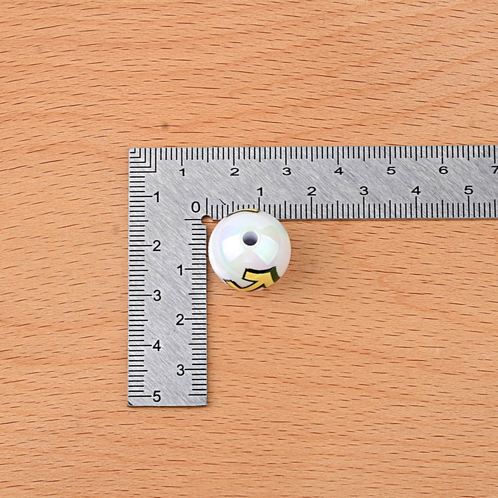 16mm Zodiac Sign Bubblegum Beads, AB Luster Astrology Constellation | Acrylic Bead for DIY Bracelet Keychain Jewelry Making