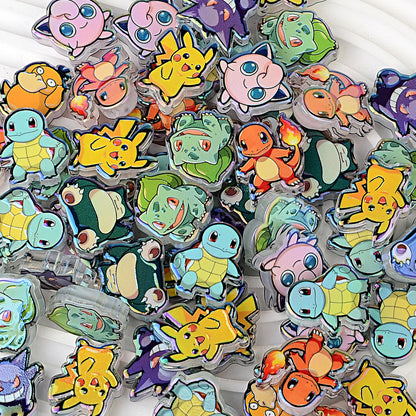 Pokemon Anime Characters Bubblegum Beads, AB Iridescent Acrylic | Acrylic Bead for DIY Bracelet Keychain Jewelry Making