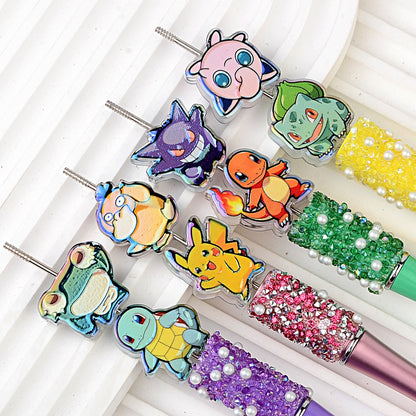 Pokemon Anime Characters Bubblegum Beads, AB Iridescent Acrylic | Acrylic Bead for DIY Bracelet Keychain Jewelry Making