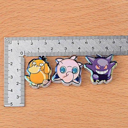 Pokemon Anime Characters Bubblegum Beads, AB Iridescent Acrylic | Acrylic Bead for DIY Bracelet Keychain Jewelry Making