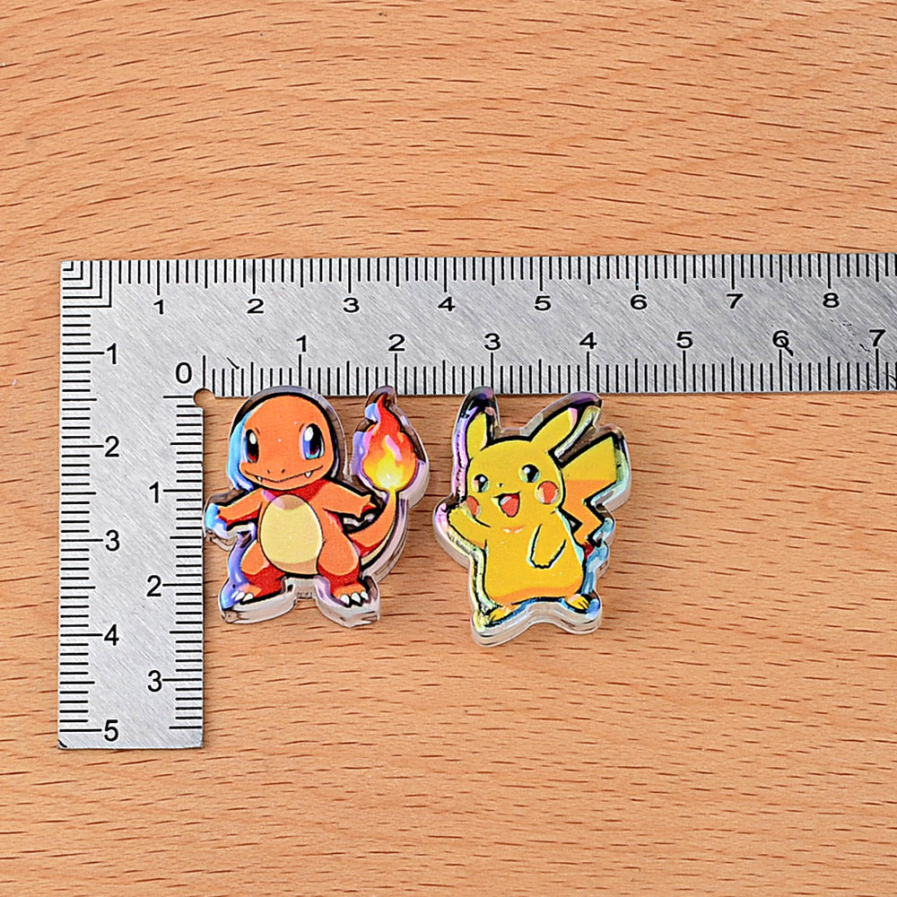 Pokemon Anime Characters Bubblegum Beads, AB Iridescent Acrylic | Acrylic Bead for DIY Bracelet Keychain Jewelry Making