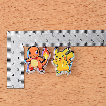 Pokemon Anime Characters Bubblegum Beads, AB Iridescent Acrylic | Acrylic Bead for DIY Bracelet Keychain Jewelry Making