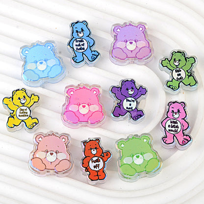 Funny Sarcastic Bears Acrylic Focal Beads, AB Iridescent Adult | Acrylic Bead for DIY Bracelet Keychain Jewelry Making