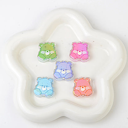Funny Sarcastic Bears Acrylic Focal Beads, AB Iridescent Adult | Acrylic Bead for DIY Bracelet Keychain Jewelry Making