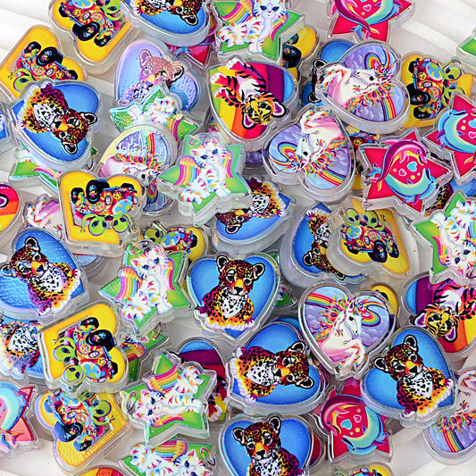 90s Retro Rainbow Animals Acrylic Bubblegum Beads, AB Iridescent | Acrylic Bead for DIY Bracelet Keychain Jewelry Making