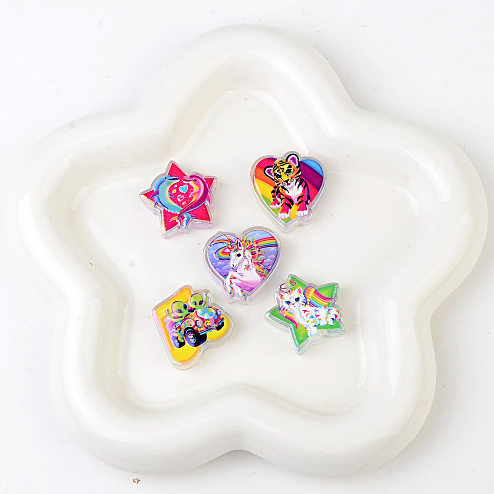 90s Retro Rainbow Animals Acrylic Bubblegum Beads, AB Iridescent | Acrylic Bead for DIY Bracelet Keychain Jewelry Making