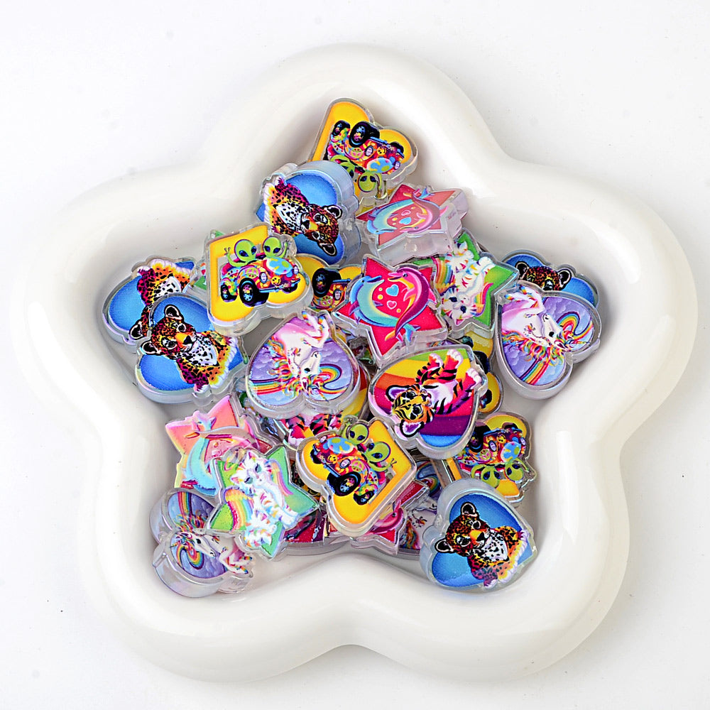 90s Retro Rainbow Animals Acrylic Bubblegum Beads, AB Iridescent | Acrylic Bead for DIY Bracelet Keychain Jewelry Making