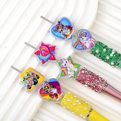 90s Retro Rainbow Animals Acrylic Bubblegum Beads, AB Iridescent | Acrylic Bead for DIY Bracelet Keychain Jewelry Making