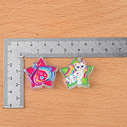 90s Retro Rainbow Animals Acrylic Bubblegum Beads, AB Iridescent | Acrylic Bead for DIY Bracelet Keychain Jewelry Making