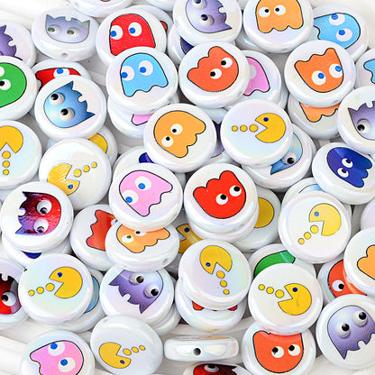 3D Retro Arcade Game Characters Resin Focal Beads, Cute Pac-Man & | Acrylic Bead for DIY Bracelet Keychain Jewelry Making