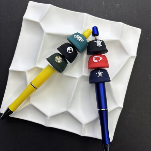 NFL Football Team Baseball Cap Silicone Focal Beads, Sports Helmet Shaped | DIY Sports Fan Bracelet & Keychain Craft Bead