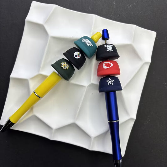 NFL Football Team Baseball Cap Silicone Focal Beads, Sports Helmet Shaped | DIY Sports Fan Bracelet & Keychain Craft Bead