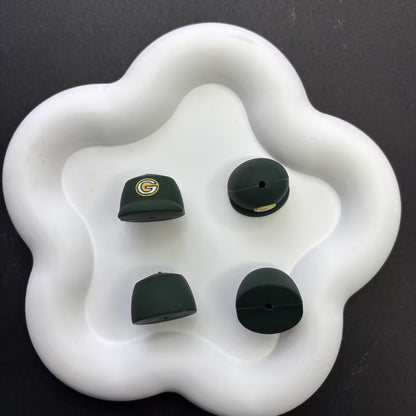 NFL Football Team Baseball Cap Silicone Focal Beads, Sports Helmet Shaped | DIY Sports Fan Bracelet & Keychain Craft Bead