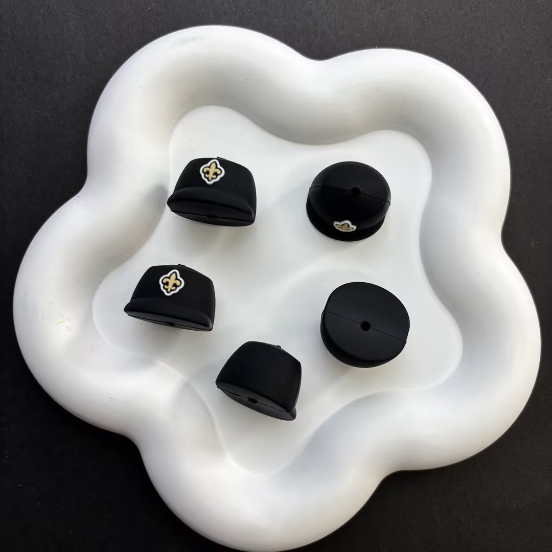 NFL Football Team Baseball Cap Silicone Focal Beads, Sports Helmet Shaped | DIY Sports Fan Bracelet & Keychain Craft Bead