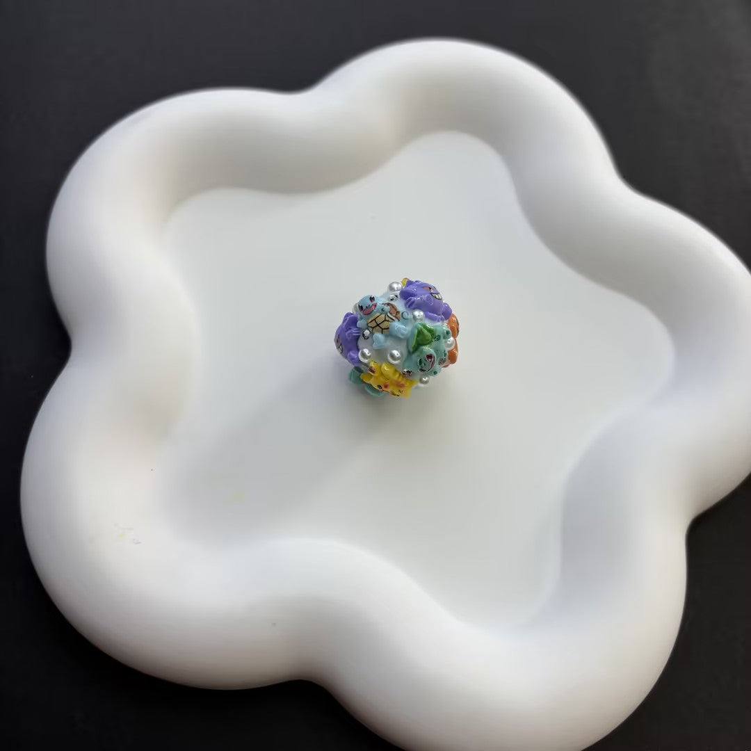 3D Hand-Painted Acrylic Chunky Beads for Beadable Pens, Rhinestone | Acrylic Bead for DIY Bracelet Keychain Jewelry Making