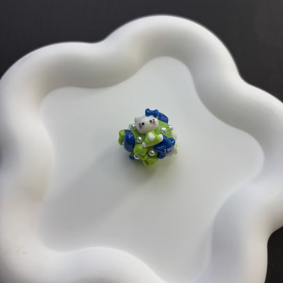 3D Hand-Painted Acrylic Chunky Beads for Beadable Pens, Rhinestone | Acrylic Bead for DIY Bracelet Keychain Jewelry Making