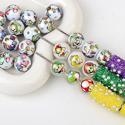 16mm Super Mario Bros Silicone Focal Beads | Acrylic Bead for DIY Bracelet Keychain Jewelry Making