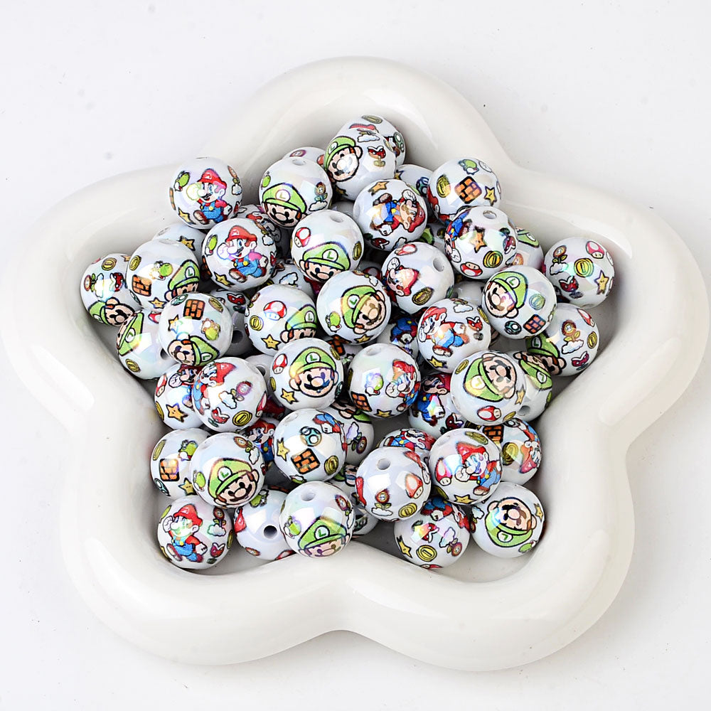 16mm Super Mario Bros Silicone Focal Beads | Acrylic Bead for DIY Bracelet Keychain Jewelry Making